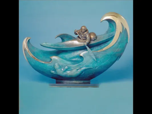 Jacques & Mary Regat's Legend Of The Sea Otter Girl Bronze Sculpture