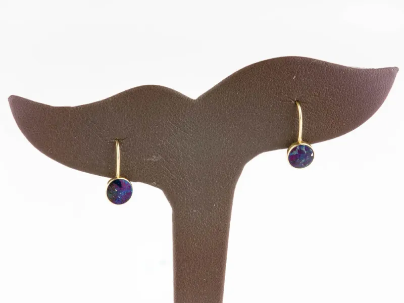 Star Of Alaska Small Circular Covellite Earrings