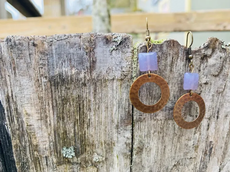 Oval Copper Earrings