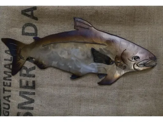 Salmon With Fin Salvage Divas Recycled Metal 