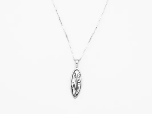 Sterling Silver Raven & Seal Double Sided Necklace