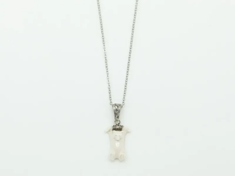 SS Mammoth Ivory “Hanging Bear Mini” Necklace