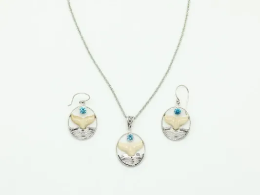 Walrus Ivory Sterling Silver Pendant “Whale Song” 