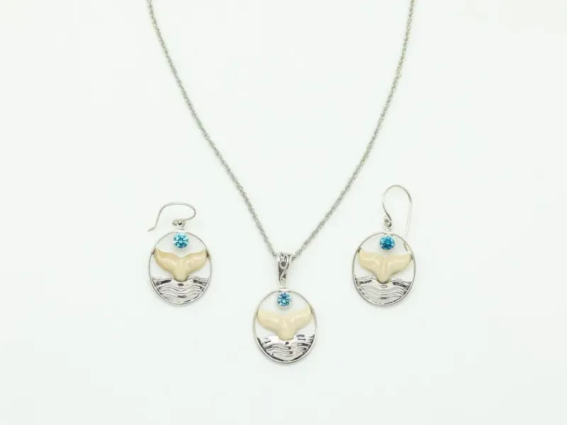 Walrus Ivory Sterling Silver Pendant “Whale Song” 
