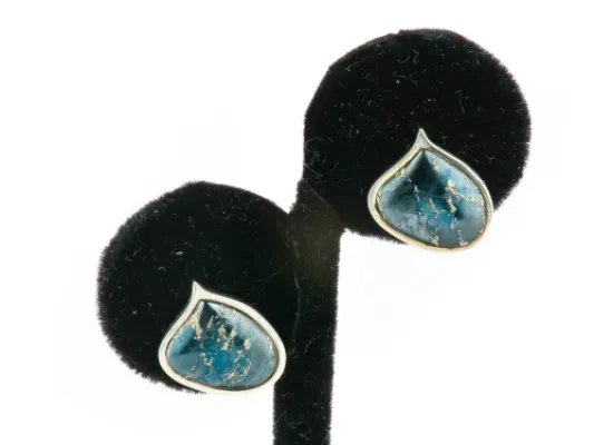 Star Of Alaska Covelite Wave Post Earrings