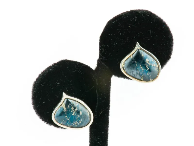 Star Of Alaska Covelite Wave Post Earrings