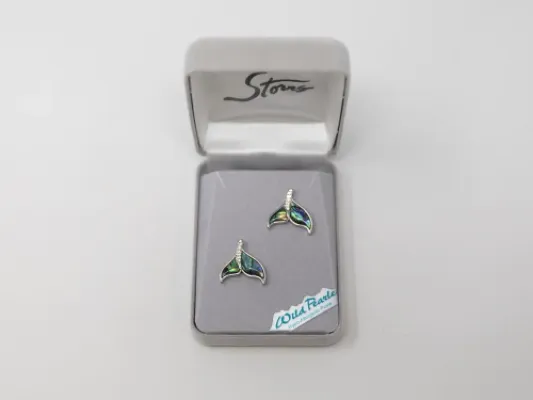 Wild Pearle Whale Tail Sparkle Post Earrings