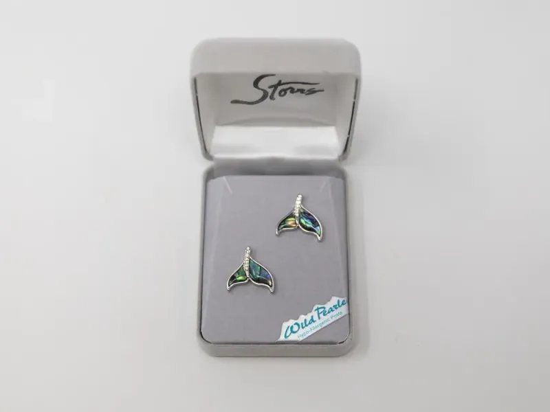 Wild Pearle Whale Tail Sparkle Post Earrings