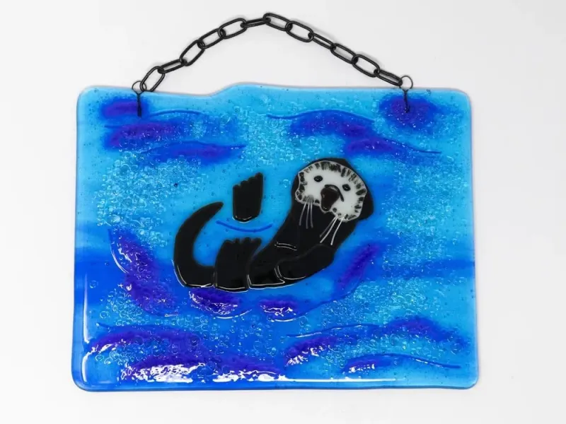 Fused Glass – Hanging Sea Otter