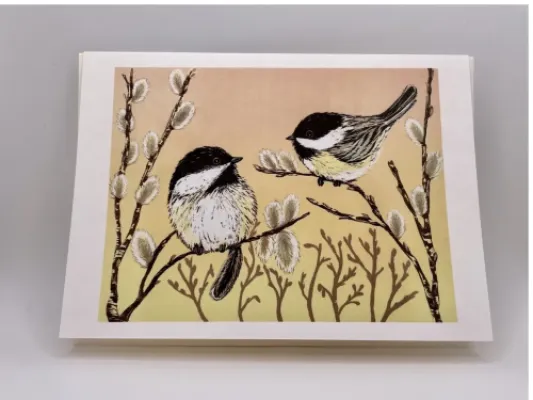 "Early Spring" Original Woodblock Reduction print by Yumi Kawaguchi