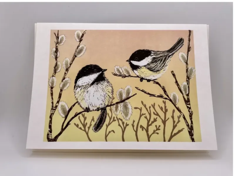 "Early Spring" Original Woodblock Reduction print by Yumi Kawaguchi
