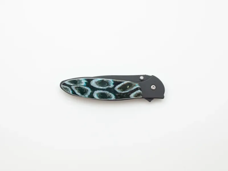 Blue circled Kershaw Knife w Mammoth Tooth 