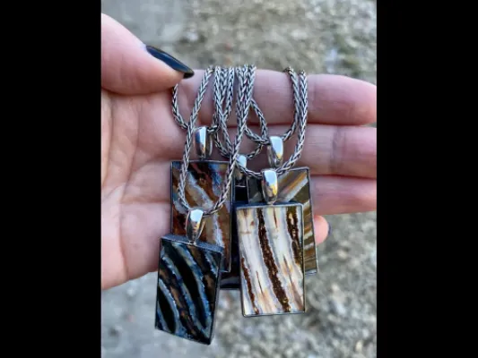 Prehistoric Mammoth Tooth Dog Tag Necklace