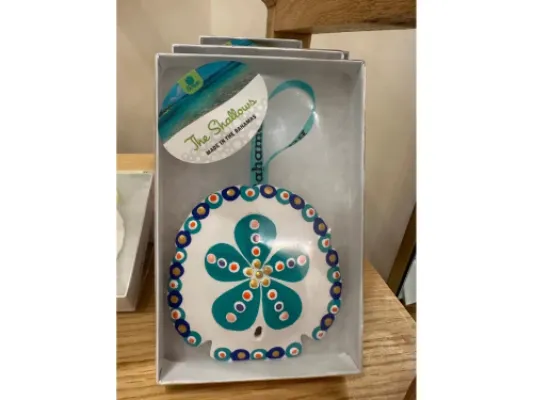 Hand Painted Shell Christmas Ornament