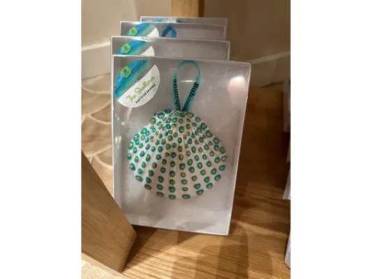 Painted Shell Christmas Ornament