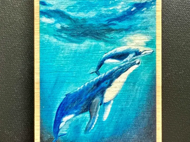 Humpback Whales Wooden Ornament