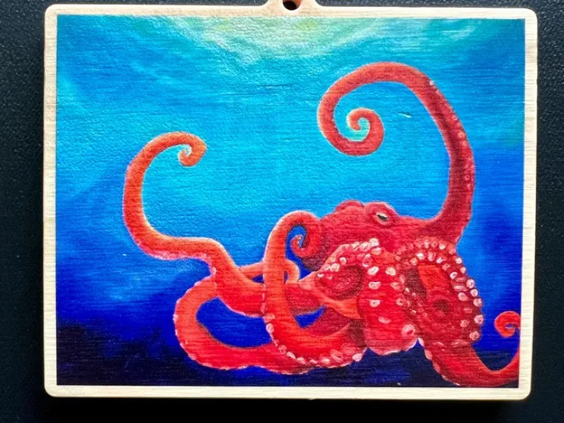 Octopus Wooden Ornament