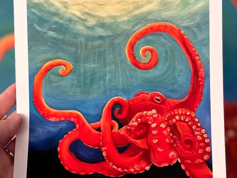 Reaching For the Light Octopus Print