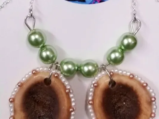Double Antler Slice Necklace