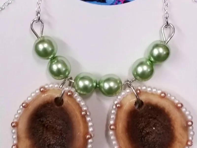 Double Antler Slice Necklace
