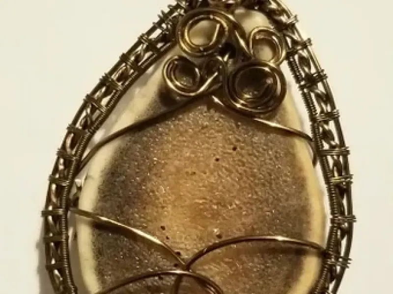Wire Wrapped Antler Slice Pendant