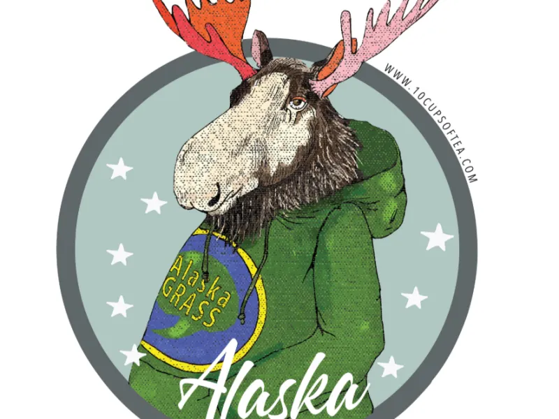 Alaska Style Moose Sticker