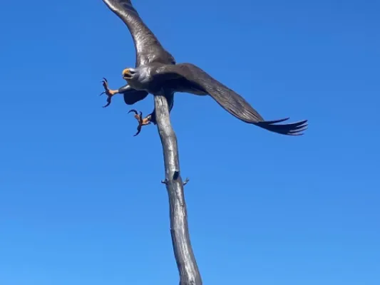 "Pursuit" life-size eagle in bronze statue