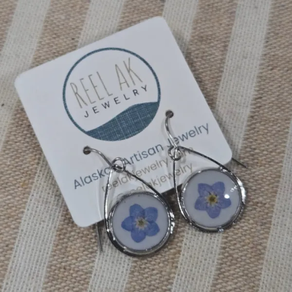 The Blake - Our Round Forget-Me-Not Tear Drop Earrings