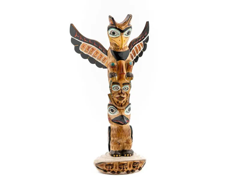 Alaska Black Diamond Mankind With Clam Shell Totem Pole