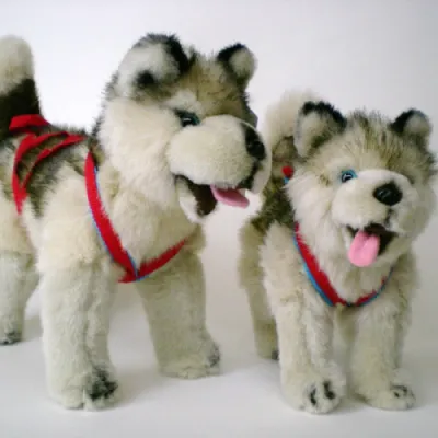 Iditarod Husky Dog In Harness Standing Stuffed Animal