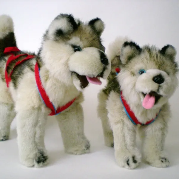 Iditarod Husky Dog In Harness Standing Stuffed Animal