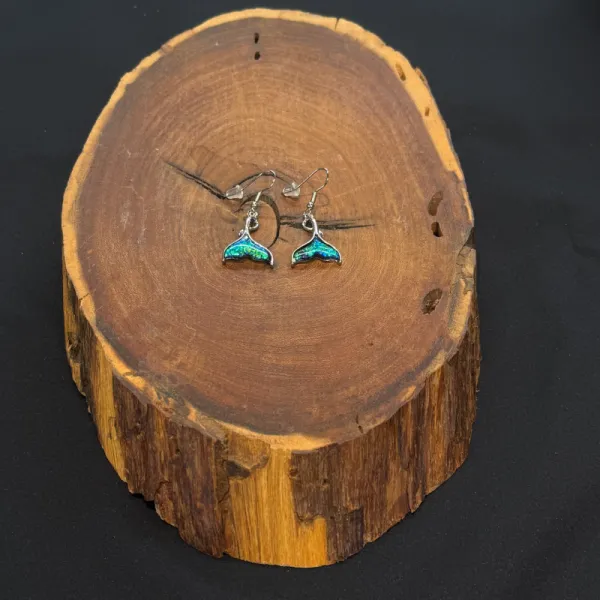Northern Lights Whale Tail Drop Earrings