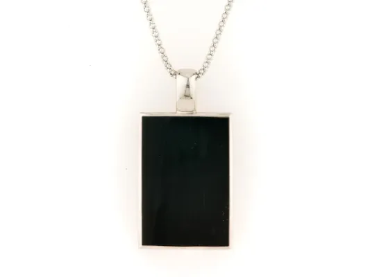 Alaska Black Petrified Wood Solid Rectangular Pendant