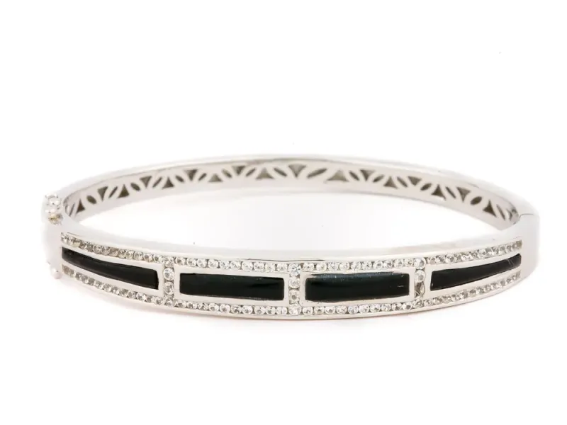 Alaska Black Petrified Wood 4-Panel Bracelet