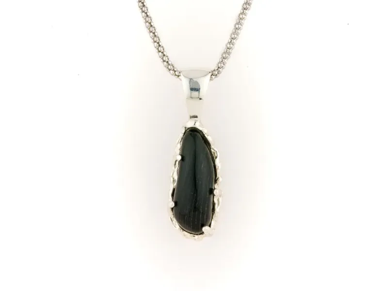 Alaska Black Petrified Wood Natural Pendant