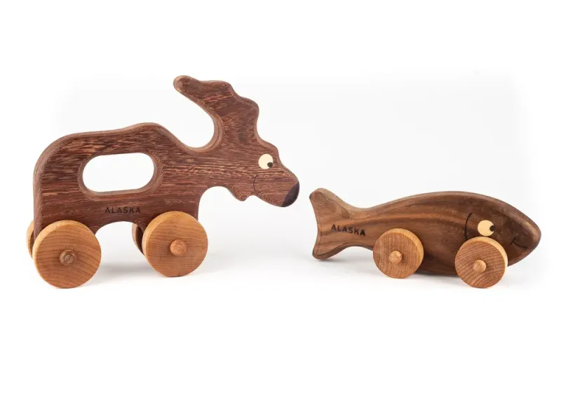 Hand Crafted Alaska Wooden Toys On Wheels