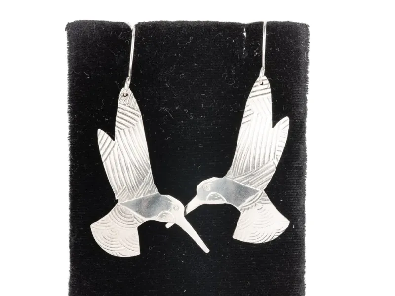 Silver Plated Humming Bird Earrings