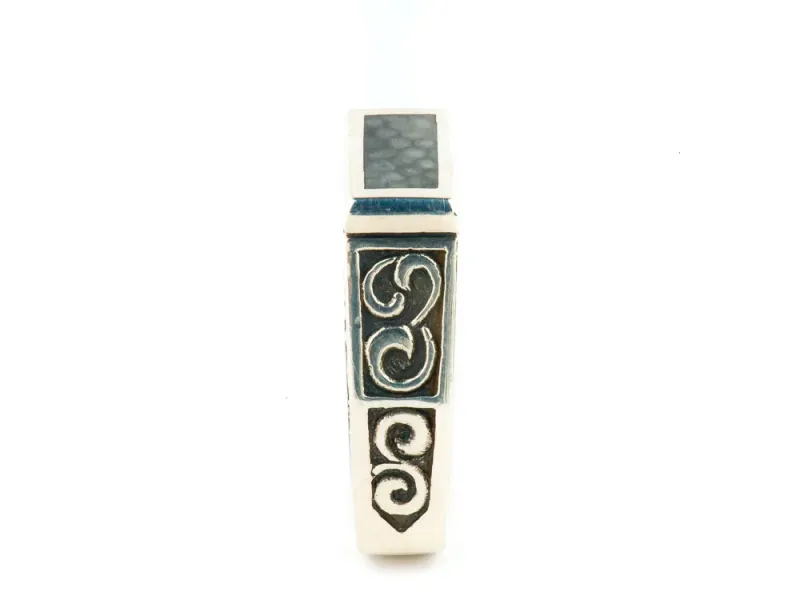 Alaska Sea Coral Engraved Men's Ring